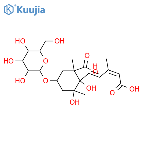 3,5,6-Trihydroxycyclofarnesa-7,9-diene-11,12-dioic acid; (1R,3S,5S,6R,7E,9Z)-form, 3-O-β-D-Glucopyranoside structure