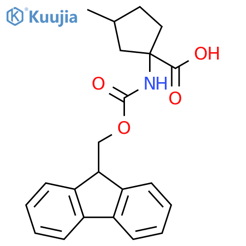 1-({(9H-fluoren-9-yl)methoxycarbonyl}amino)-3-methylcyclopentane-1-carboxylic acid structure