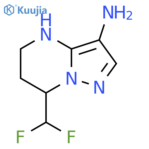 7-(difluoromethyl)-4H,5H,6H,7H-pyrazolo1,5-apyrimidin-3-amine structure