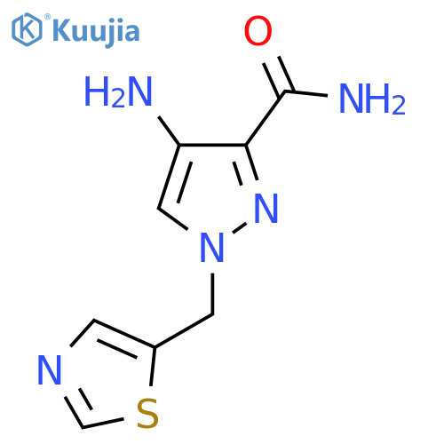 4-amino-1-(1,3-thiazol-5-yl)methyl-1H-pyrazole-3-carboxamide structure