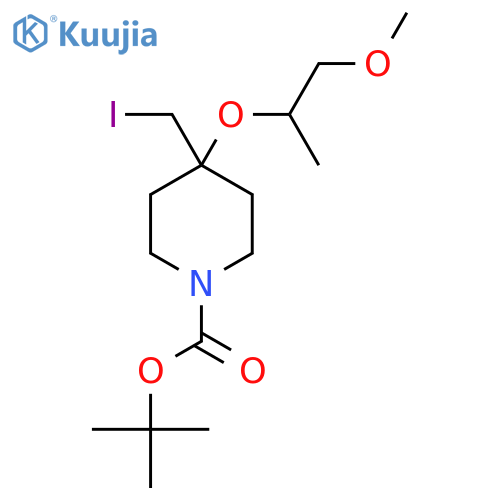tert-butyl 4-(iodomethyl)-4-(1-methoxypropan-2-yl)oxypiperidine-1-carboxylate structure