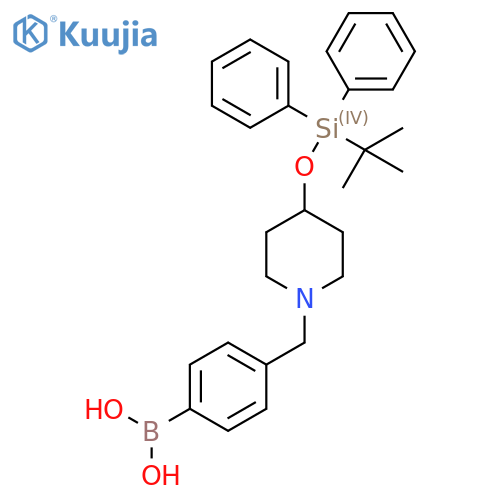 (4-((4-((Tert-butyldiphenylsilyl)oxy)piperidin-1-yl)methyl)phenyl)boronic acid structure