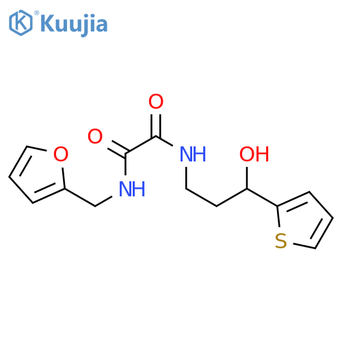 N'-[(furan-2-yl)methyl]-N-[3-hydroxy-3-(thiophen-2-yl)propyl]ethanediamide structure
