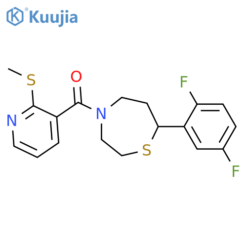 7-(2,5-difluorophenyl)-4-[2-(methylsulfanyl)pyridine-3-carbonyl]-1,4-thiazepane structure