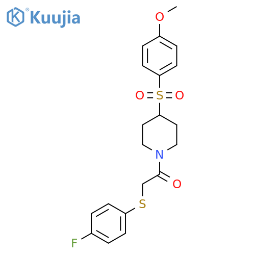 2-[(4-fluorophenyl)sulfanyl]-1-[4-(4-methoxybenzenesulfonyl)piperidin-1-yl]ethan-1-one structure