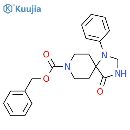 Benzyl 4-oxo-1-phenyl-1,3,8-triazaspiro[4.5]decane-8-carboxylate structure