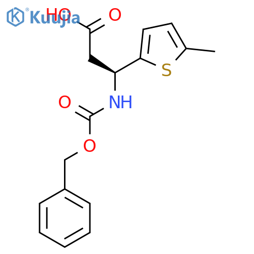 (3S)-3-{(benzyloxy)carbonylamino}-3-(5-methylthiophen-2-yl)propanoic acid structure
