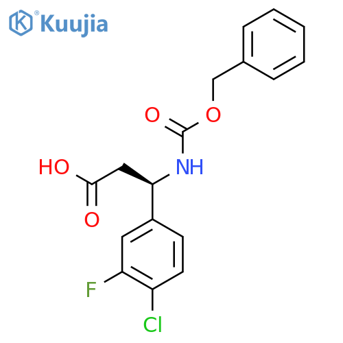 (3R)-3-{(benzyloxy)carbonylamino}-3-(4-chloro-3-fluorophenyl)propanoic acid structure