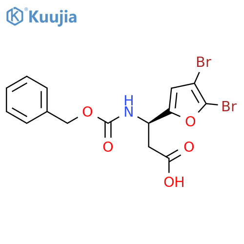 (3R)-3-{(benzyloxy)carbonylamino}-3-(4,5-dibromofuran-2-yl)propanoic acid structure