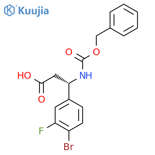 (3S)-3-{(benzyloxy)carbonylamino}-3-(4-bromo-3-fluorophenyl)propanoic acid structure