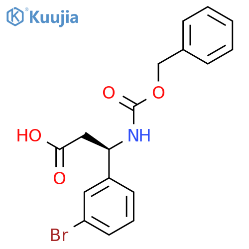 (3R)-3-{(benzyloxy)carbonylamino}-3-(3-bromophenyl)propanoic acid structure