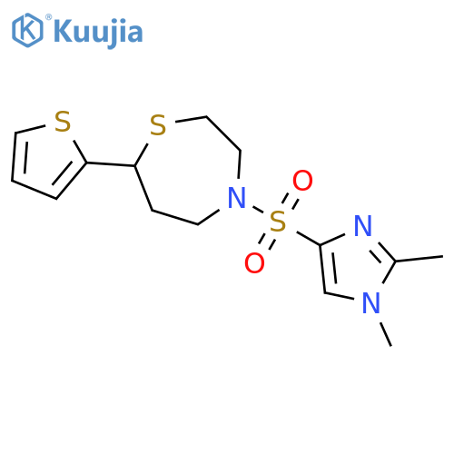 4-[(1,2-dimethyl-1H-imidazol-4-yl)sulfonyl]-7-(thiophen-2-yl)-1,4-thiazepane structure