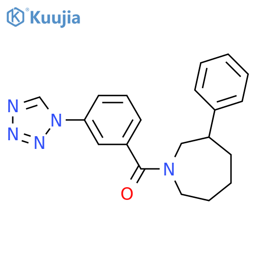 3-phenyl-1-[3-(1H-1,2,3,4-tetrazol-1-yl)benzoyl]azepane structure