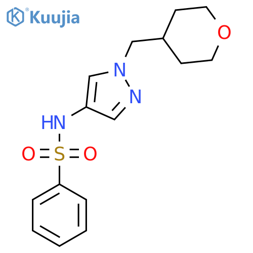N-{1-[(oxan-4-yl)methyl]-1H-pyrazol-4-yl}benzenesulfonamide structure