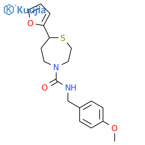7-(furan-2-yl)-N-[(4-methoxyphenyl)methyl]-1,4-thiazepane-4-carboxamide structure