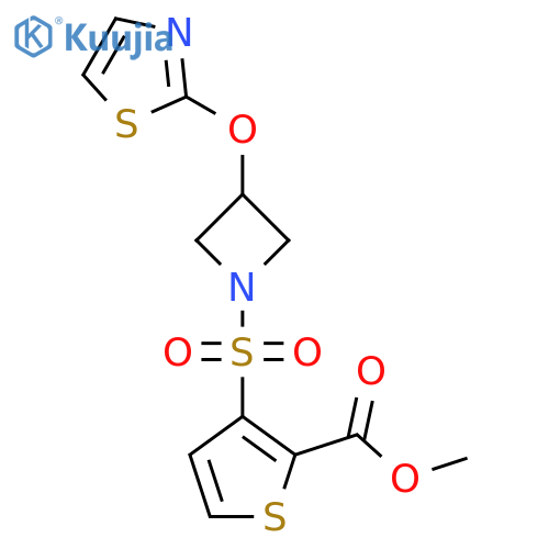 Methyl 3-((3-(thiazol-2-yloxy)azetidin-1-yl)sulfonyl)thiophene-2-carboxylate structure