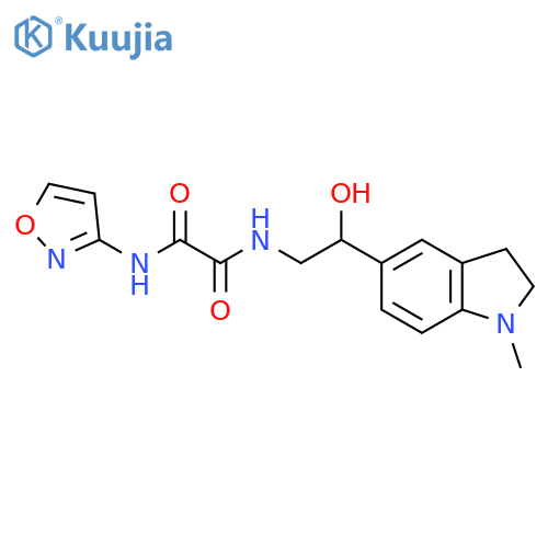 N'-2-hydroxy-2-(1-methyl-2,3-dihydro-1H-indol-5-yl)ethyl-N-(1,2-oxazol-3-yl)ethanediamide structure