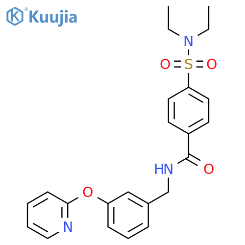 4-(diethylsulfamoyl)-N-{3-(pyridin-2-yloxy)phenylmethyl}benzamide structure