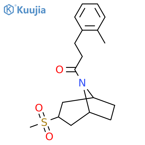 1-{3-methanesulfonyl-8-azabicyclo3.2.1octan-8-yl}-3-(2-methylphenyl)propan-1-one structure