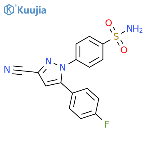 Benzenesulfonamide, 4-[3-cyano-5-(4-fluorophenyl)-1H-pyrazol-1-yl]- structure