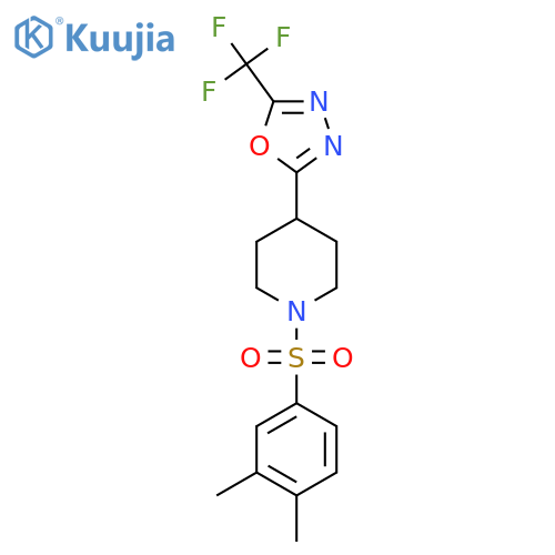 1-(3,4-dimethylbenzenesulfonyl)-4-5-(trifluoromethyl)-1,3,4-oxadiazol-2-ylpiperidine structure