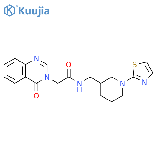 4-Oxo-N-[[1-(2-thiazolyl)-3-piperidinyl]methyl]-3(4H)-quinazolineacetamide structure