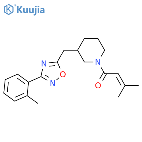 3-methyl-1-(3-{[3-(2-methylphenyl)-1,2,4-oxadiazol-5-yl]methyl}piperidin-1-yl)but-2-en-1-one structure