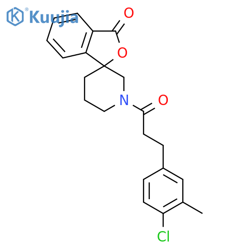 1'-[3-(4-chloro-3-methylphenyl)propanoyl]-3H-spiro[2-benzofuran-1,3'-piperidine]-3-one structure