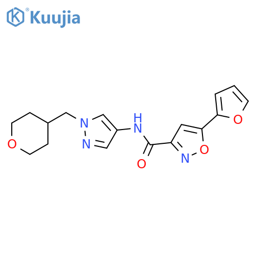 5-(2-Furanyl)-N-[1-[(tetrahydro-2H-pyran-4-yl)methyl]-1H-pyrazol-4-yl]-3-isoxazolecarboxamide structure