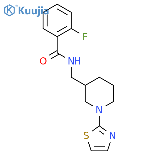 2-fluoro-N-((1-(thiazol-2-yl)piperidin-3-yl)methyl)benzamide structure