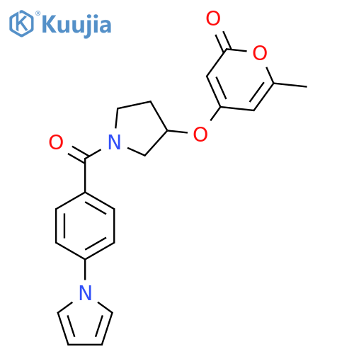 4-((1-(4-(1H-pyrrol-1-yl)benzoyl)pyrrolidin-3-yl)oxy)-6-methyl-2H-pyran-2-one structure