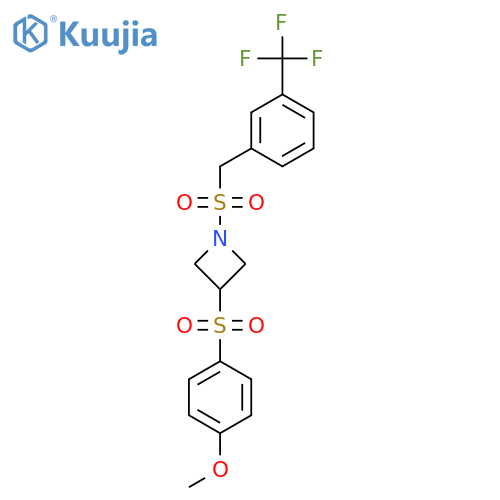 3-(4-methoxybenzenesulfonyl)-1-{3-(trifluoromethyl)phenylmethanesulfonyl}azetidine structure