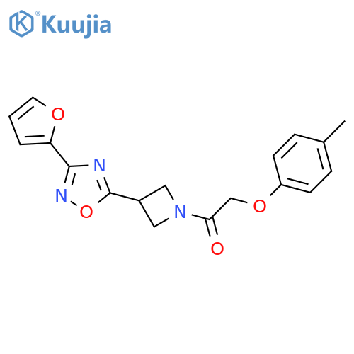 1-{3-[3-(furan-2-yl)-1,2,4-oxadiazol-5-yl]azetidin-1-yl}-2-(4-methylphenoxy)ethan-1-one structure