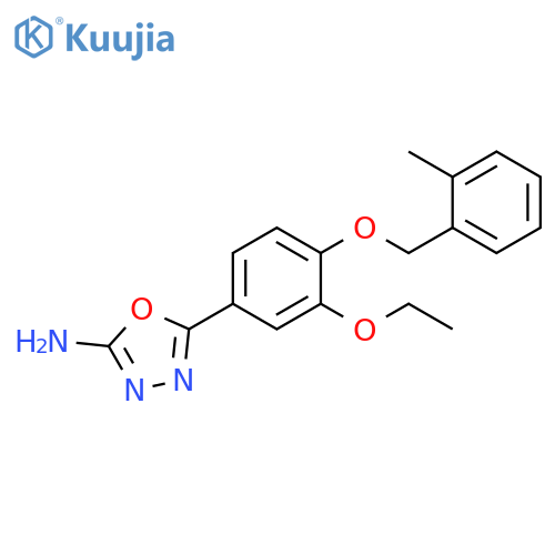 5-[3-Ethoxy-4-(2-methyl-benzyloxy)-phenyl]-[1,3,4]oxadiazol-2-ylamine structure