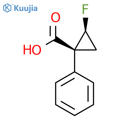 cis-2-fluoro-1-phenyl-cyclopropanecarboxylic acid structure