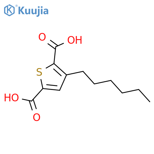 2,5-Thiophenedicarboxylic acid, 3-hexyl- structure