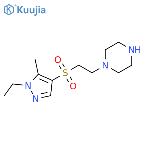1-[2-(1-Ethyl-5-methyl-1H-pyrazole-4-sulfonyl)-ethyl]-piperazine structure