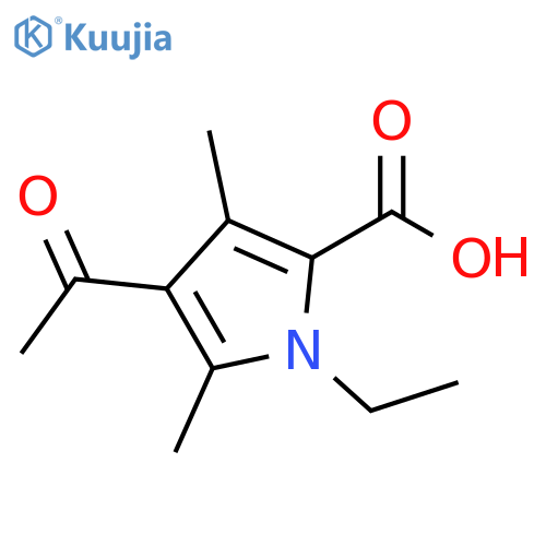 4-Acetyl-1-ethyl-3,5-dimethyl-1H-pyrrole-2-carboxylic acid structure