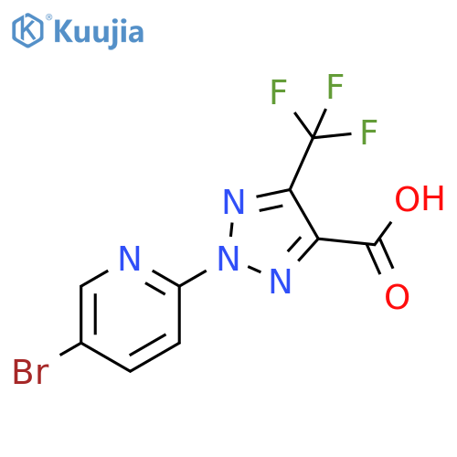 2-(5-Bromo-pyridin-2-yl)-5-trifluoromethyl-2H-[1,2,3]triazole-4-carboxylic acid structure