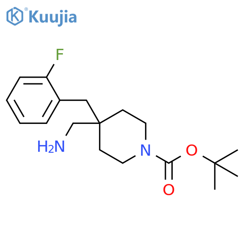 tert-Butyl 4-(aminomethyl)-4-(2-fluorobenzyl)piperidine-1-carboxylate structure