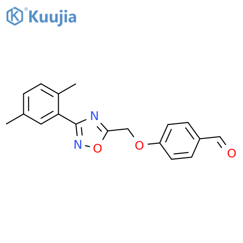 4-[3-(2,5-Dimethyl-phenyl)-[1,2,4]oxadiazol-5-ylmethoxy]-benzaldehyde structure