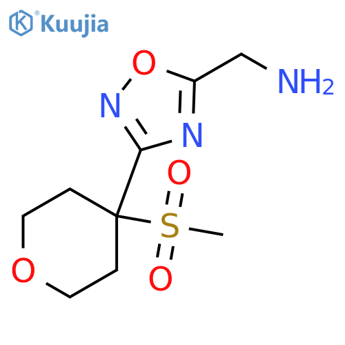 [3-(4-methylsulfonyltetrahydropyran-4-yl)-1,2,4-oxadiazol-5-yl]methanamine structure