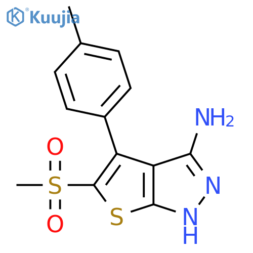 5-Methanesulfonyl-4-p-tolyl-1H-thieno[2,3-c]pyrazol-3-ylamine structure