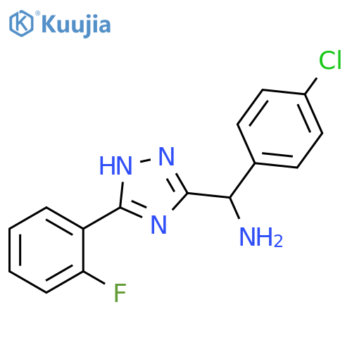 (4-chlorophenyl)-[5-(2-fluorophenyl)-1H-1,2,4-triazol-3-yl]methanamine structure