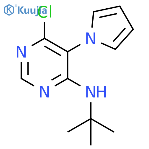 tert-Butyl-(6-chloro-5-pyrrol-1-yl-pyrimidin-4-yl)-amine structure