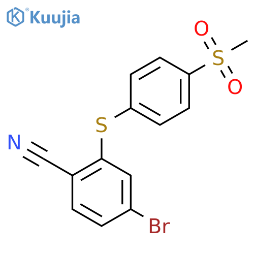 4-Bromo-2-[(4-methanesulfonylphenyl)sulfanyl]benzonitrile structure