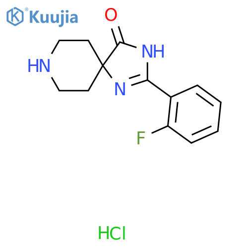 2-(2-Fluorophenyl)-1,3,8-triazaspiro[4.5]dec-1-en-4-one hydrochloride structure