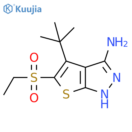 4-tert-Butyl-5-ethanesulfonyl-1H-thieno[2,3-c]pyrazol-3-ylamine structure