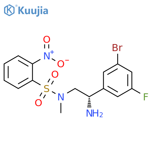 Benzenesulfonamide, N-[(2S)-2-amino-2-(3-bromo-5-fluorophenyl)ethyl]-N-methyl-2-nitro- structure