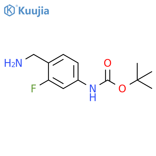 tert-butyl N-4-(aminomethyl)-3-fluorophenylcarbamate structure